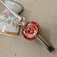 sølvfarvet-rødt-glas-spir-juletræstop-reflektor-spejl-dekoration,gammelt